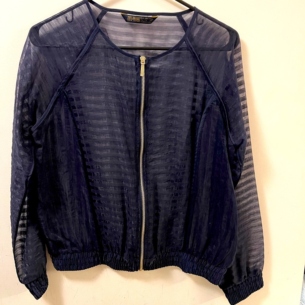 Sheer bomber style jacket